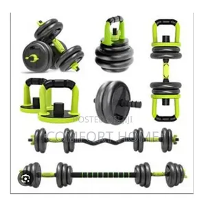 Unisex 50kg Anti Dust 6in1 Plastic Adjustable Dumbbells Barbell