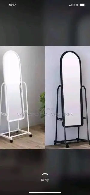 Full-Length Arched Standing Mirror on Wheels
