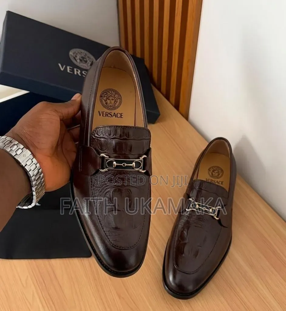 Pure Leather Versace Shoes for Men