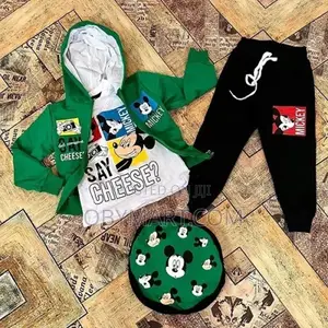4 in 1 Long Sleeve Mickey Mouse Set for Boys With Bag – Green