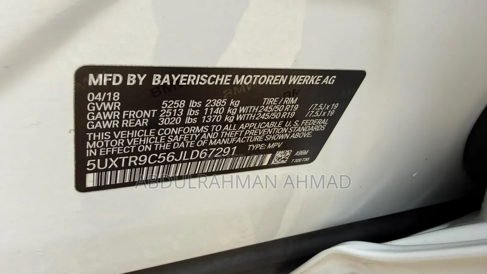 BMW X3 2019 White