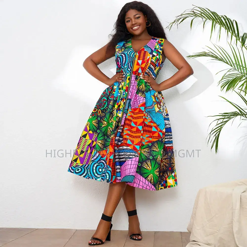 Sleeveless Ankara Print Dress