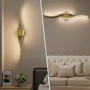 Modern Wave Gold Led Light
