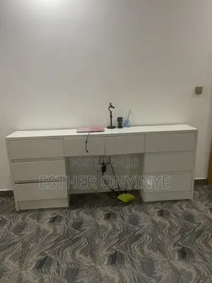 Modern Vanity Work Desk With 8 Drawers – Relocation Sale