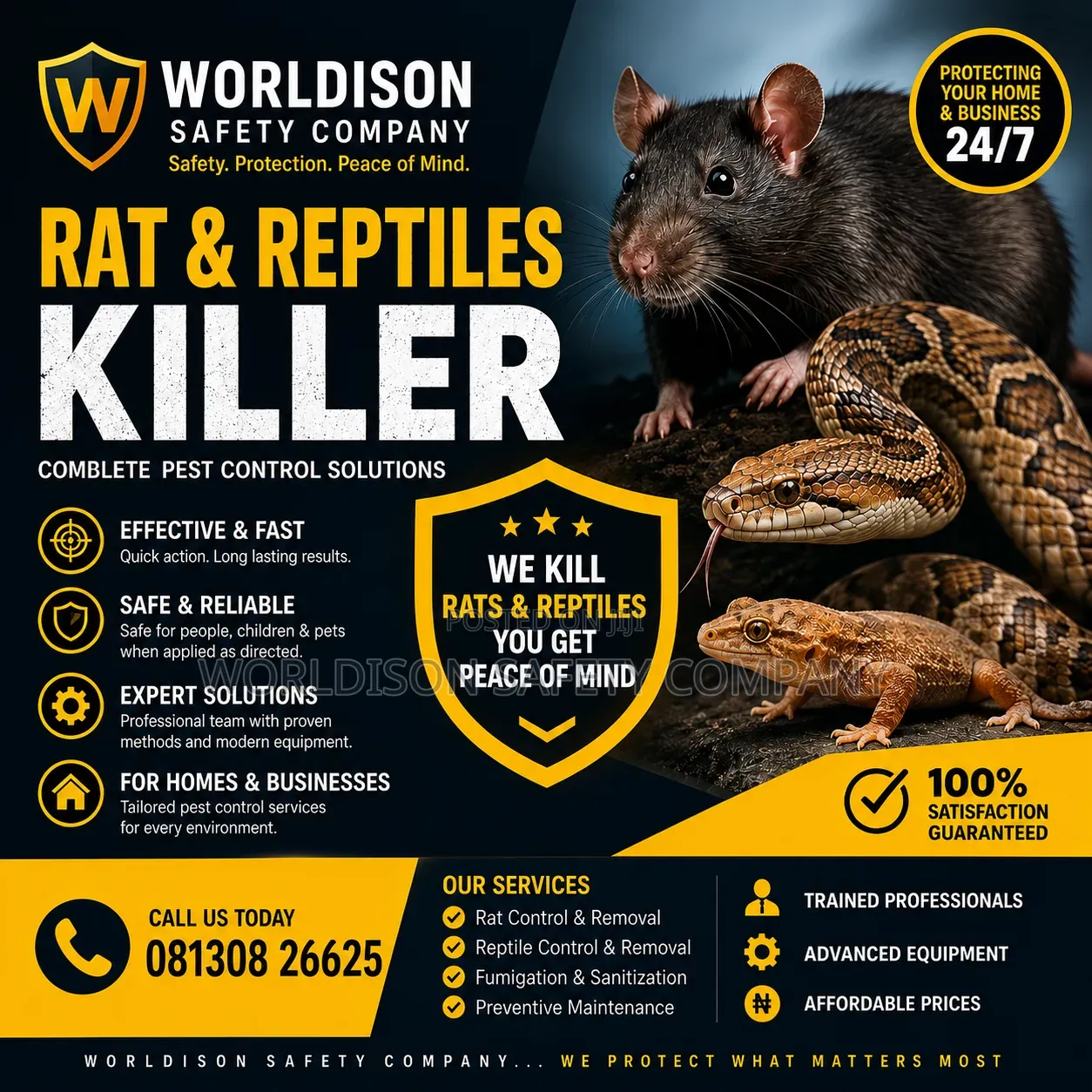 Rodent & Reptile Extermination Warri | Rat, Snake, Lizard Control