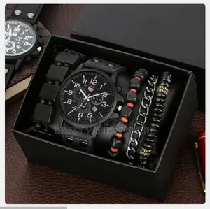 5-Piece Men's Watch and Bracelet Set
