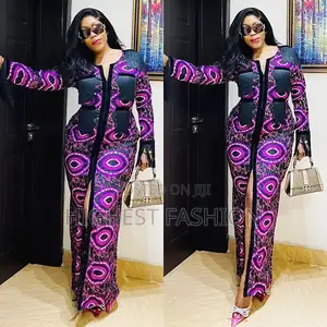 Long Sleeve Ankara Dress