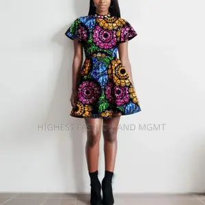 Flare Sleeve Print Dress