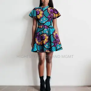 Flare Sleeve Print Dress