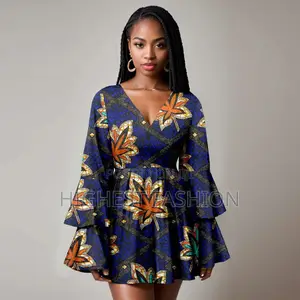 Flare Sleeve Short Gown