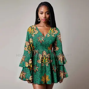 Flare Sleeve Short Gown