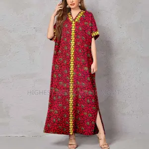 Embroidered Print Dress