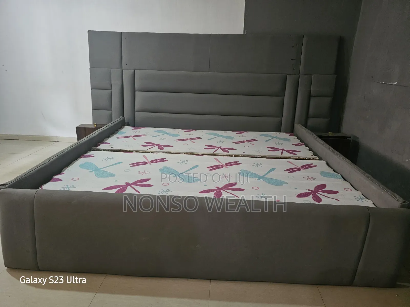 5 by 7 Bed Frame for Sale. Addition, Two Solid Bedside Drawers