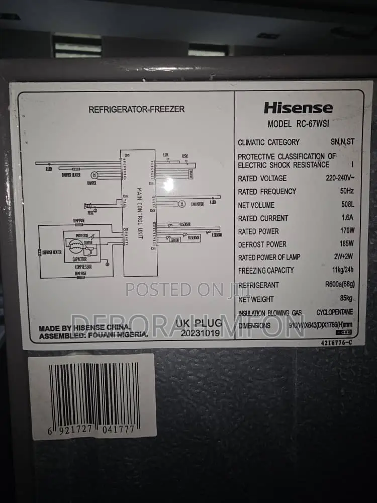 Hisense Double Door Fridge
