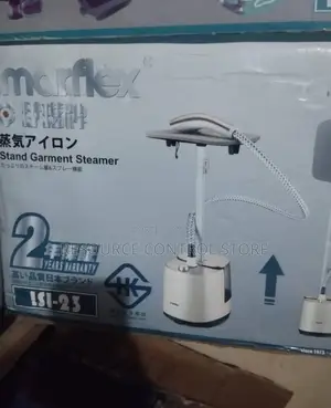 This Is an Imarflex Isi-23 Stand Steamer Featuring a Rose Gold and Whi