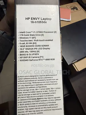 New Laptop HP Envy 16 Gaming 16-h1023dx 16GB Intel Core i7 SSD 1T
