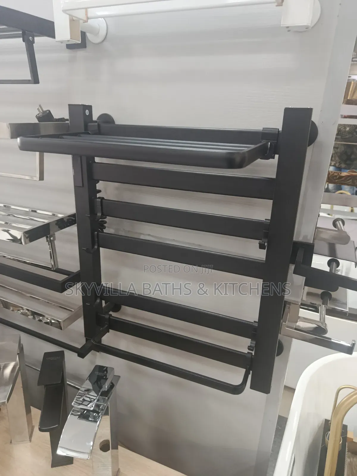 The Matte Black Heated Towel Rack