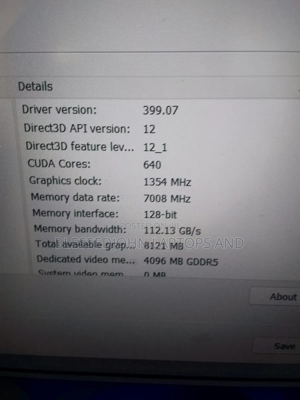 Laptop Dell G3 15 3579 8GB Intel Core i5 SSD 256GB