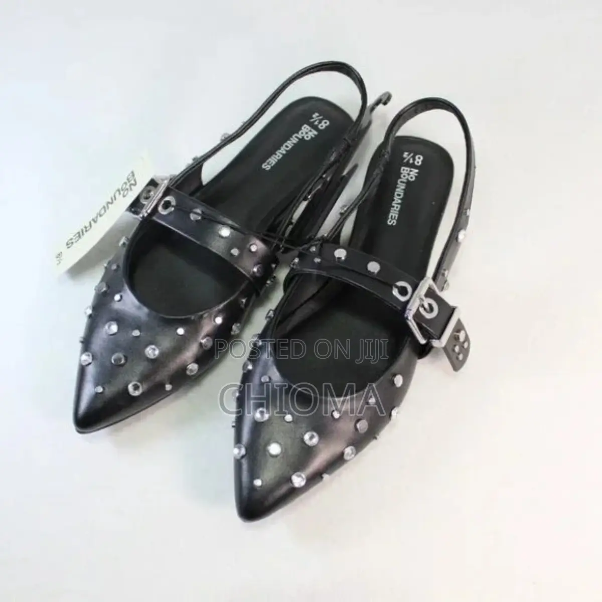 No Boundaries Women's Studded Slingback Flat Shoes