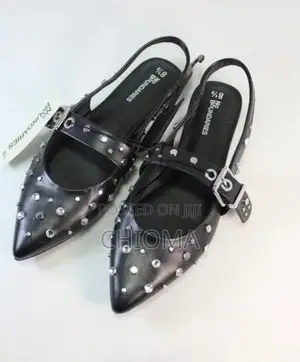 No Boundaries Women's Studded Slingback Flat Shoes