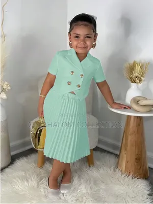 Girls' Fashion Suit Collar + 100% Off Skirt Two-Piece Set