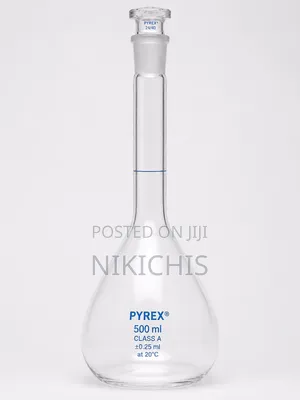 Pyrex Volumetric Flask, Class A, 500 Ml