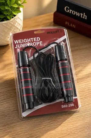 Bodyfit 300g Weighted Jumping Rope|Burn Fat|Adjustable Length.