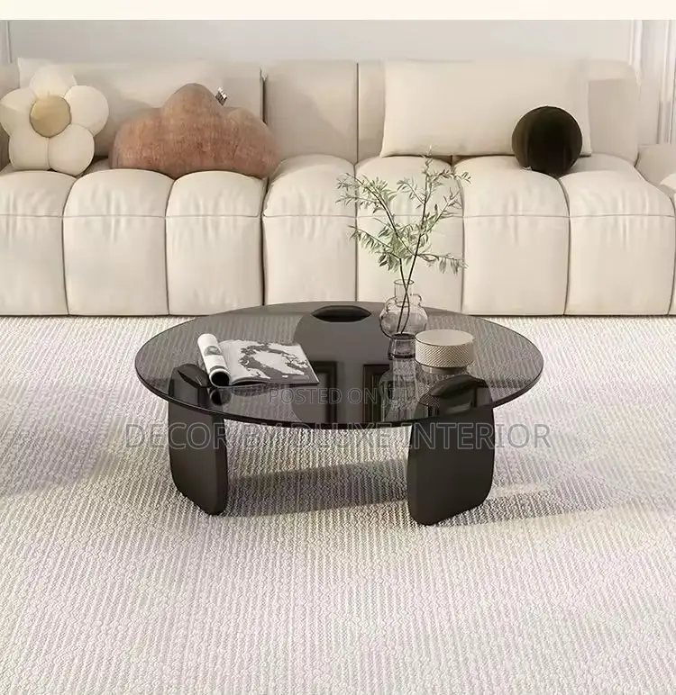 Very Solid Glass Black Modern Round Table