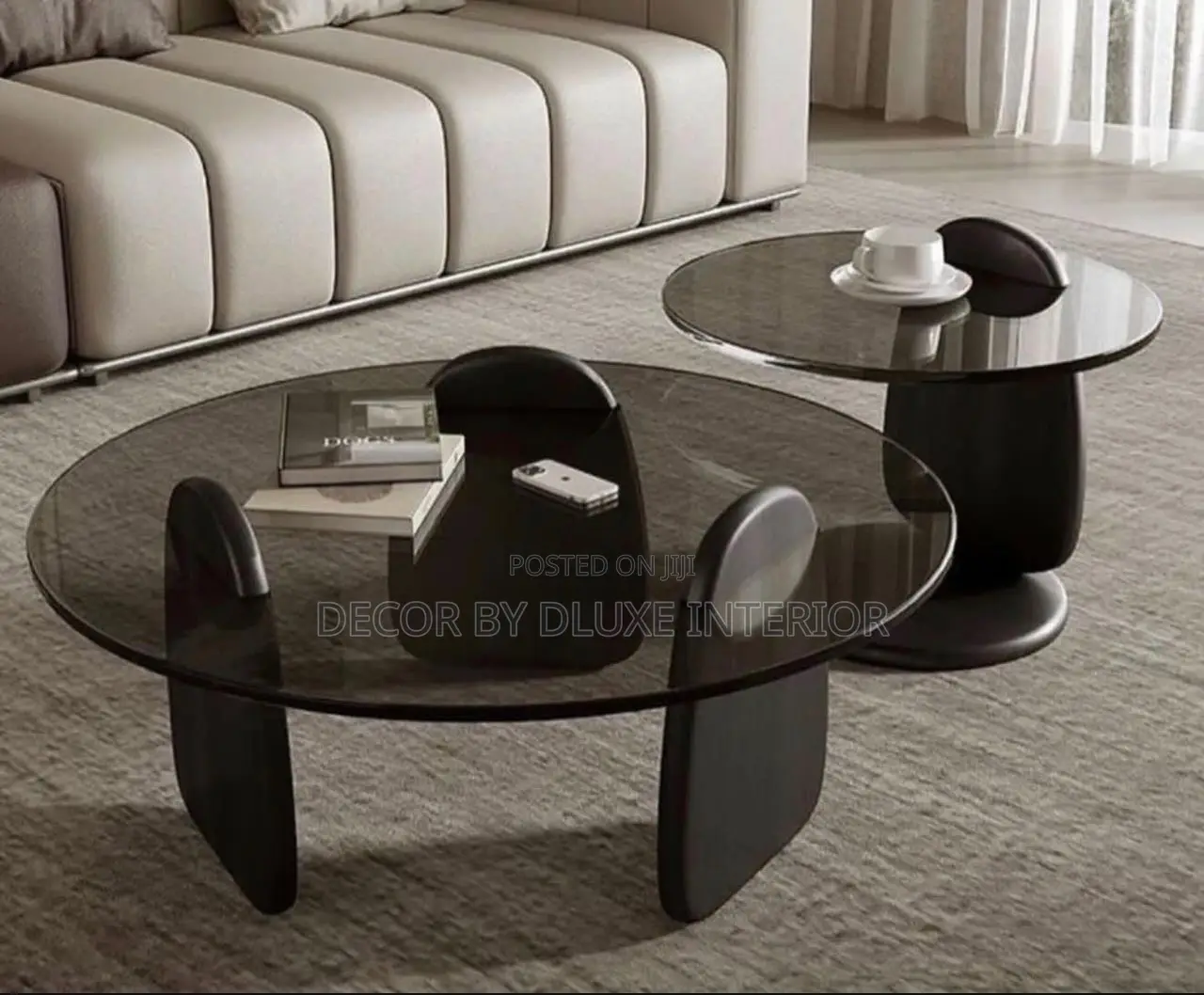 Very Solid Glass Black Modern Round Table