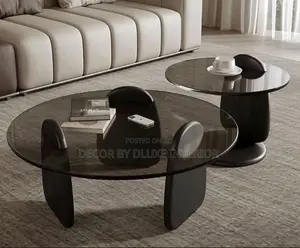 Very Solid Glass Black Modern Round Table