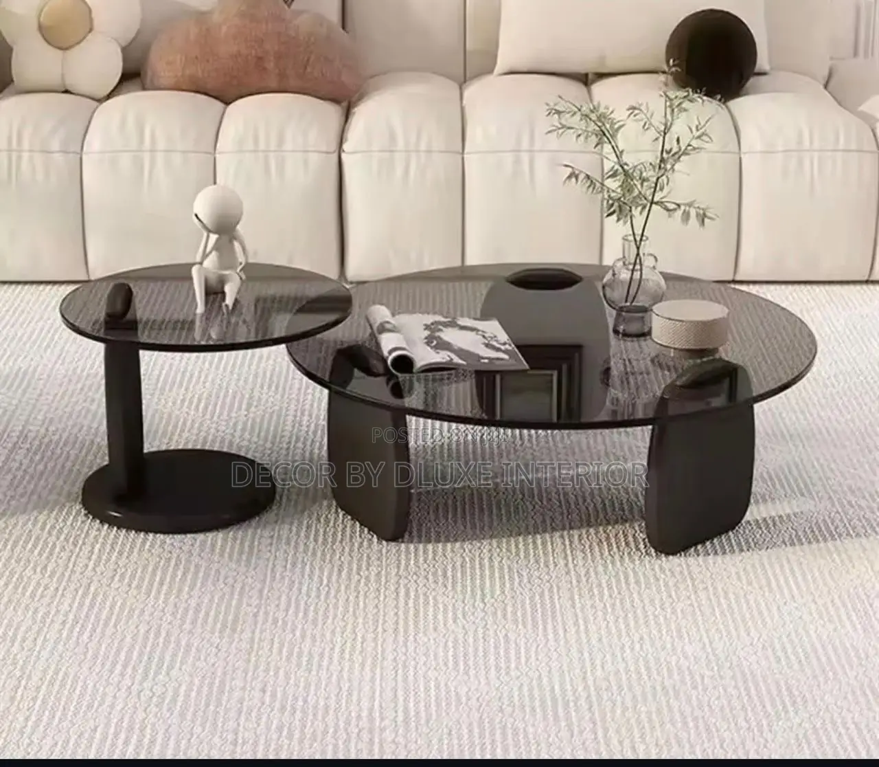 Very Solid Glass Black Modern Round Table