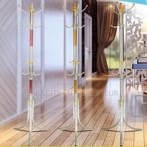 High-Quality Stainless Steel Freestanding Coat Rack.