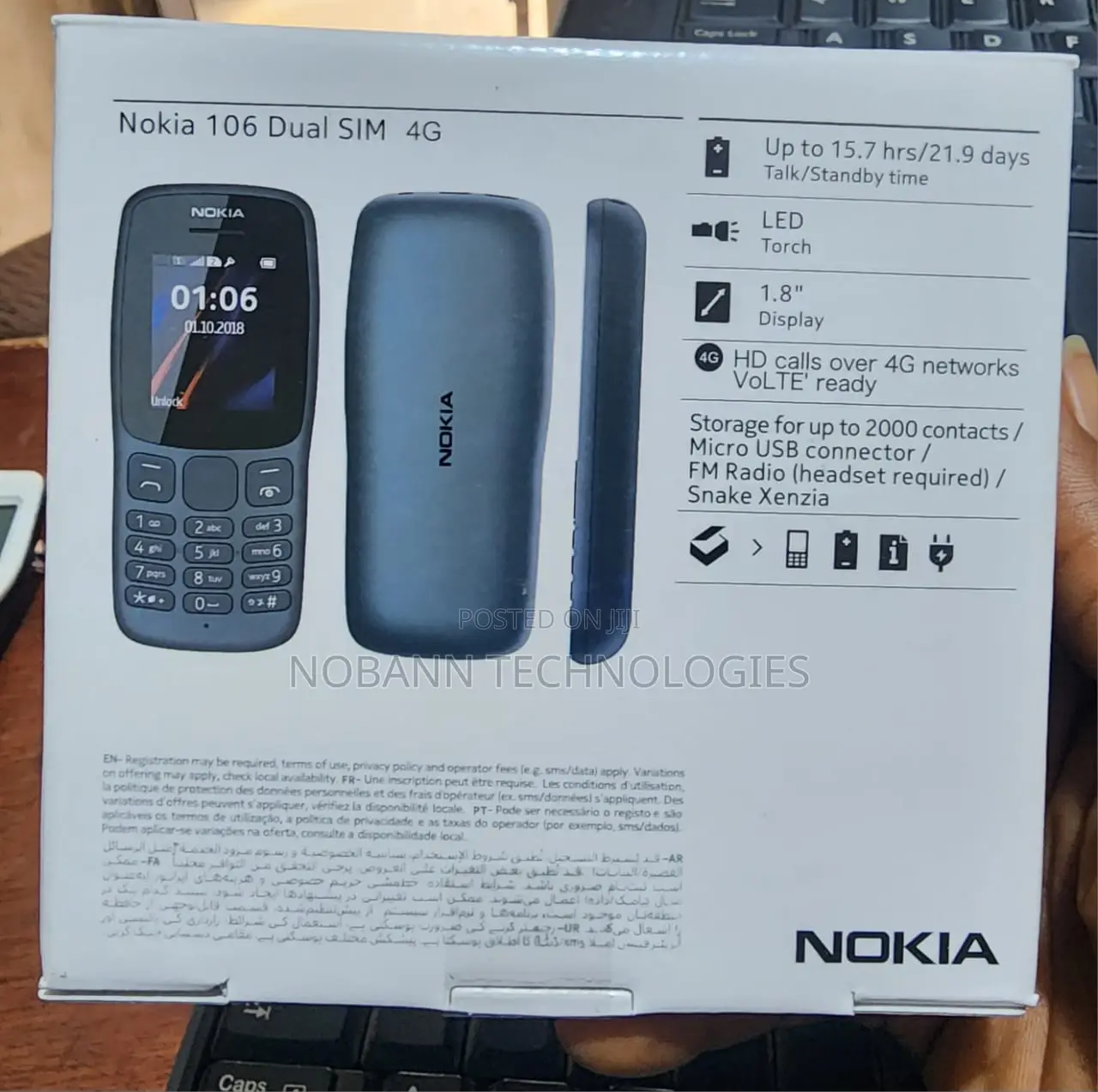 New Nokia 106 Black