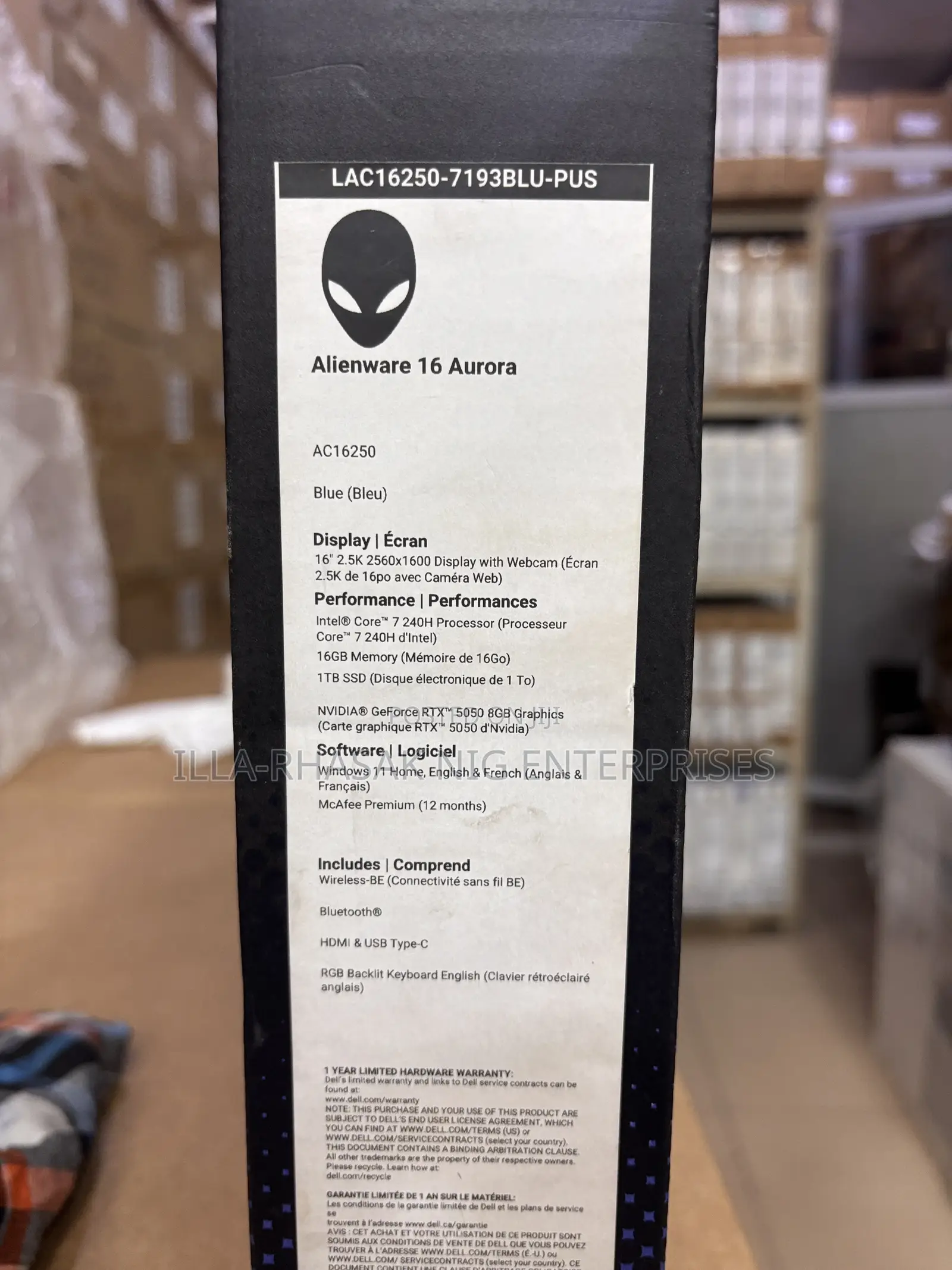 New Laptop Alienware 16 Aurora 16GB Intel Core 7 SSD 1T