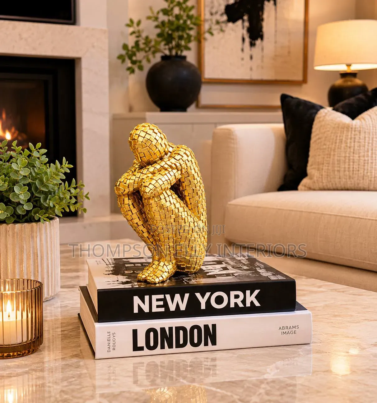 Mosaic Thinker Decor Piece
