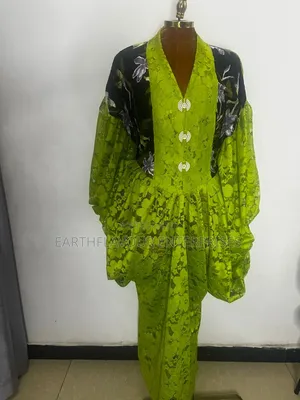 Lemon Color Lace Bubu Gown