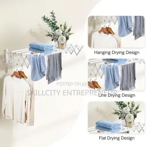 Wall-Mounted, Collapsible Clothes Drying Rack.