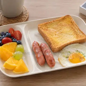 Toast Plate Set of 3 – Cream Color Breakfast Tray 25.1x 17.1x 3cm
