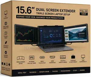 15” Dual Screen Extender – Triple Screen Laptop Setup
