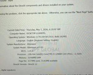 Laptop Dell 32GB Intel Core i9 SSD 512GB