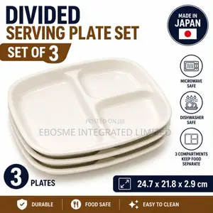 Divided Serving Plate Set Cream Color– Set of 3 27.7 X 21.9 X 2.9