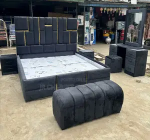 Complete Set of 6 by 6 Padded HDF Bedframe of Top Tier Quality
