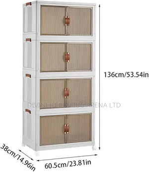 Kitchen Storage Rack Cabinet With Shelves 136cm