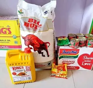 Rice,King Oil, Indomie,Tomato Paste.