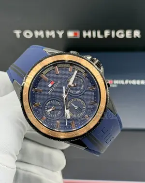 Tommy Hilfiger Quality Luxury Men Rubber Wristwatch