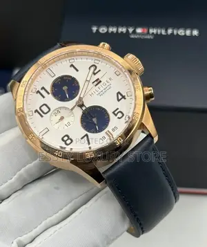 Tommy Hilfiger Quality Luxury Men Genuine Leather Wristwatch