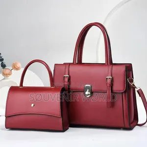 Fashion Bag Elegant 2-Piece Luxury Handbag Set – Wine Red