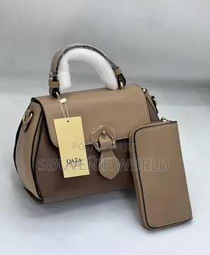Qaza Elegant Two-Tone Handbag Wallet Set