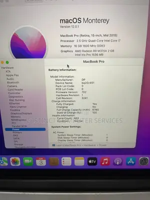 Laptop Apple MacBook Pro 2015 16GB Intel Core i7 SSD 256GB