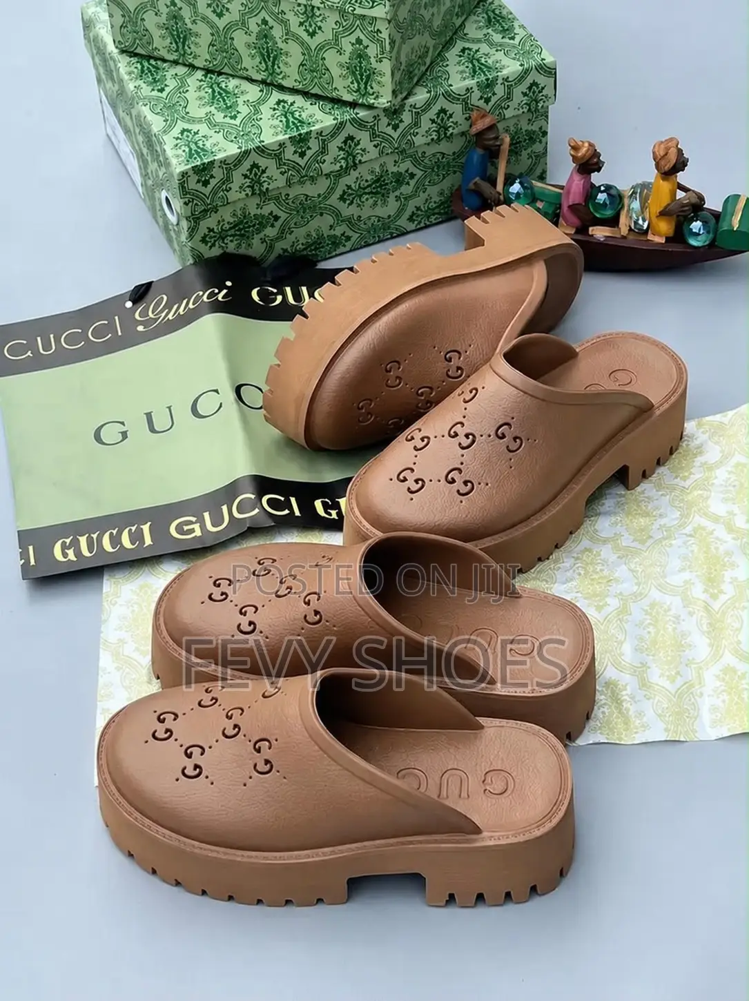Original Gucci Rubber Slides(Half Shoe